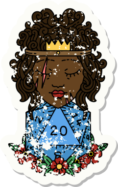 Retro Dövme Tarzı İnsan Barbarlığı Bir insan tarafından çizilmiş 20 zar ile