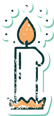 Bir insan tarafından çizilmiş bir mumun sembolik dövmeli görüntüsü