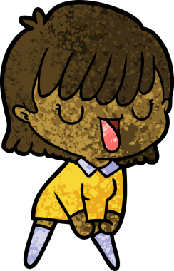 Bir insan tarafından çizilmiş karikatür kadın.