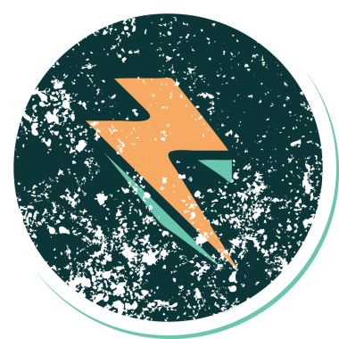 Bir insan tarafından çizilmiş yıldırımın sembolik dövmeli görüntüsü