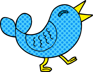 Bir insan tarafından çizilmiş mavi kuş karalaması.