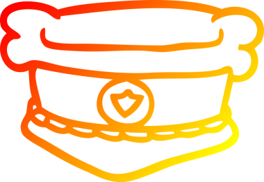 Bir insan tarafından çizilmiş çizgi film karakteri polis şapkası.