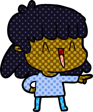 Bir insan tarafından çizilmiş karikatür kadın.