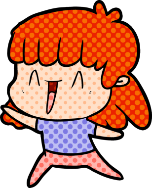 Bir insan tarafından çizilmiş karikatür kadın.