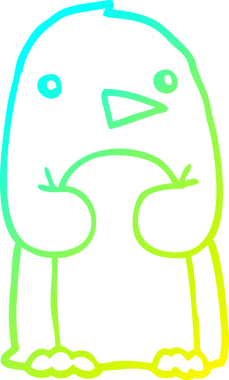 Bir insan tarafından çizilmiş bir penguen karikatürü.