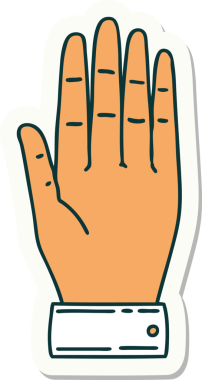 Bir insan tarafından çizilmiş geleneksel bir el dövmesi çıkartması.