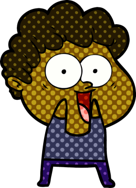 Bir insan tarafından çizilmiş mutlu bir adam.