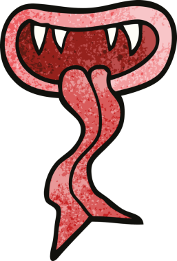 Bir insan tarafından çizilmiş cadılar bayramı ağzı.