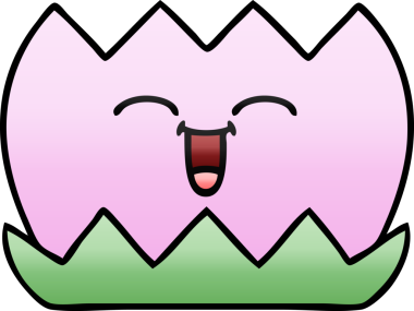 Bir insan tarafından çizilmiş bir nilüfer çiçeğinin gölgeli karikatürü.