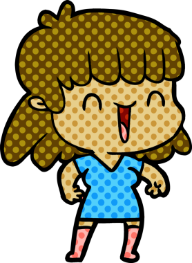 Bir insan tarafından çizilmiş karikatür kadın.