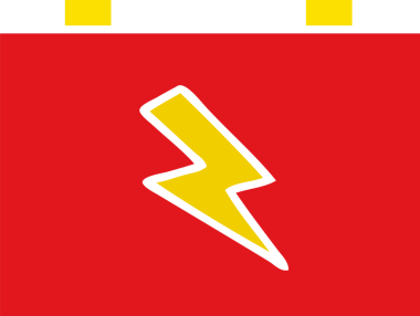 Bir insan tarafından çizilen araba aküsünün düz renkli retro karikatürü