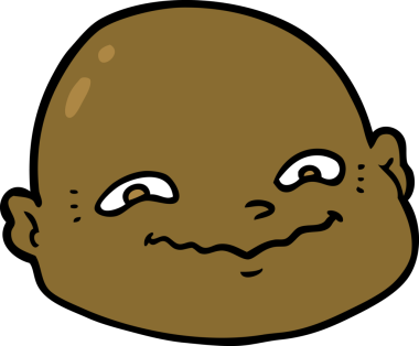 bir insan tarafından çizilmiş kel bir adam.