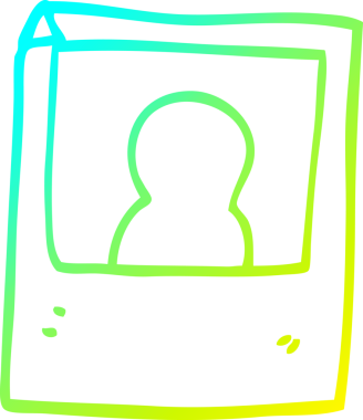 Bir insan tarafından çizilmiş bir karikatürün soğuk gradyan çizimi.