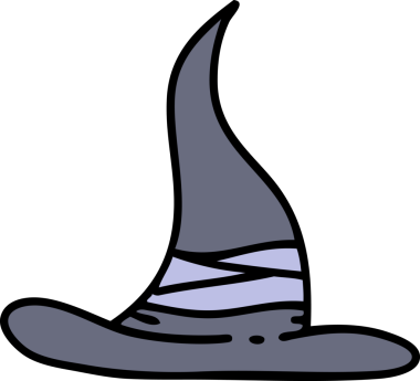 Bir insan tarafından çizilmiş ürkütücü bir cadı şapkası.