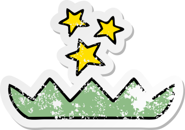 Bir insanın çizdiği sihirli nilüfer çiçeğinin hüzünlü çıkartması.