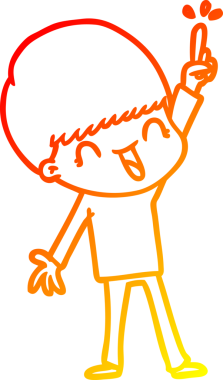 Bir insan tarafından çizilmiş mutlu çizgi film çocuğu çizimi.