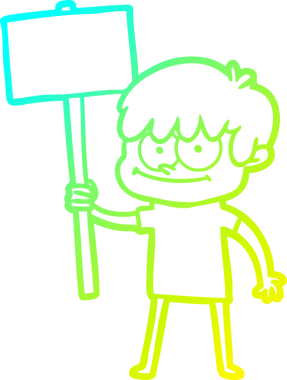 Bir insan tarafından çizilmiş mutlu bir çizgi film karakteri çizimi.