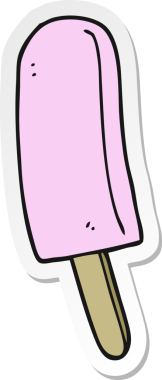 Bir insan tarafından çizilmiş buz lolipopunun çıkartması.