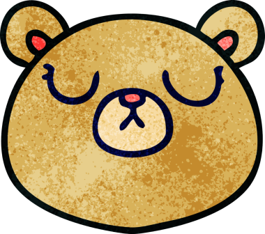 Bir insan tarafından çizilmiş garip bir çizgi film ayısı.