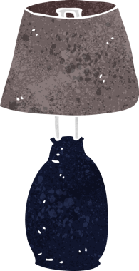 Bir insan tarafından çizilmiş çizgi film lambası.