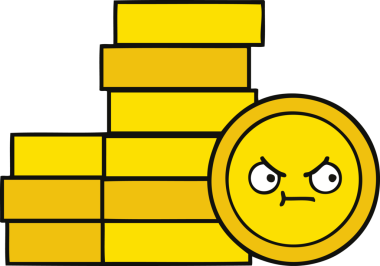 Bir insan tarafından çizilmiş sevimli bozuk para karikatürü.