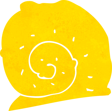 bir insan tarafından çizilmiş salyangoz kabuğu.