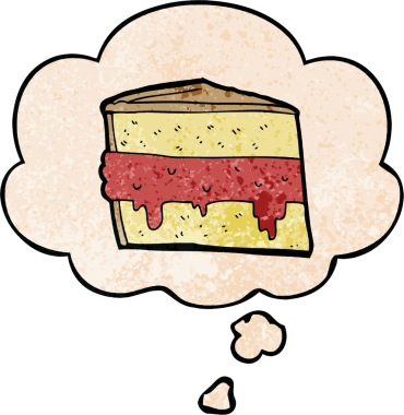 Bir insan tarafından çizilmiş grunge desenli düşünce baloncuklu çizgi film pastası.