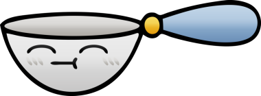 Bir insan tarafından çizilmiş bir kaşığın gölgelenmiş gölgesi.