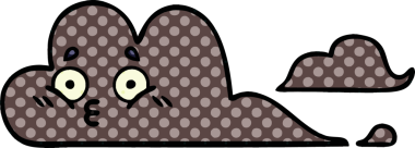 Bir insan tarafından çizilmiş bir fırtına bulutunun karikatürü.