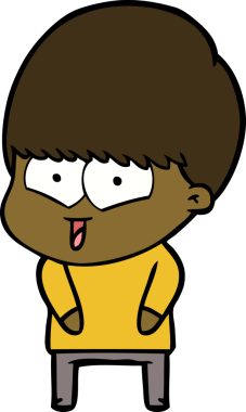 Bir insan tarafından çizilmiş mutlu çocuk çizgi filmi.