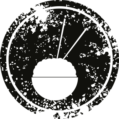 Pirinç kasesi, bir insan tarafından çizilmiş sembolik vektör çizimi