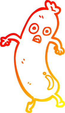 Bir insan tarafından çizilmiş bir çizgi filmin sıcak gradyan çizimi