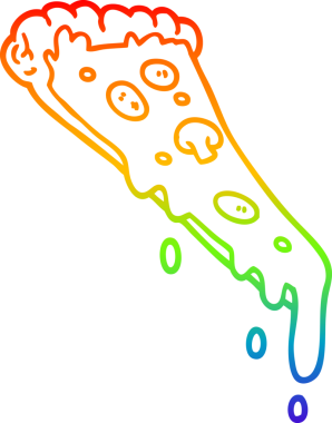 gökkuşağı gradyan çizimi bir insan tarafından çizilmiş bir pizza karikatürü