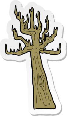 Bir insan tarafından çizilmiş eski bir ağaç karikatürü.