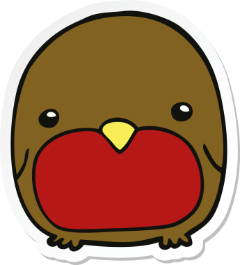 Bir insan tarafından çizilmiş şirin bir penguen çıkartması.