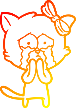 Bir insan tarafından çizilmiş çizgi film kedisinin sıcak çizgi çizimi