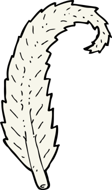 bir insan tarafından çizilmiş karikatür tüyü