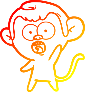 Bir insan tarafından çizilmiş bir çizgi filmin sıcak gradyan çizimi.