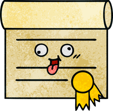 Bir insan tarafından çizilmiş sertifikanın grunge desen karikatürü