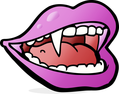 Bir insan tarafından çizilmiş vampir ağzı.