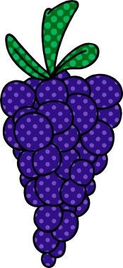 Bir insan tarafından çizilmiş bir demet üzüm çizgi romanı.