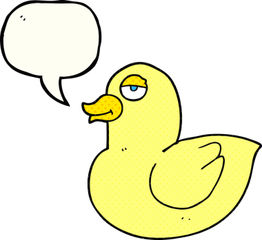 Bir insan tarafından çizilmiş serbest çizilmiş çizgi roman konuşma balonu çizgi film ördeği