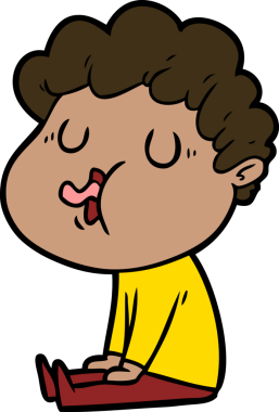 Bir insan tarafından çizilmiş çizgi film şarkıcısı.