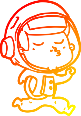 Bir insan tarafından çizilen kendinden emin bir astronotun sıcak çizgi çizimi