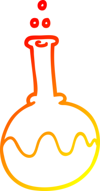 Bir insan tarafından çizilmiş bir karikatür bilim deneyinin sıcak çizgi çizimi