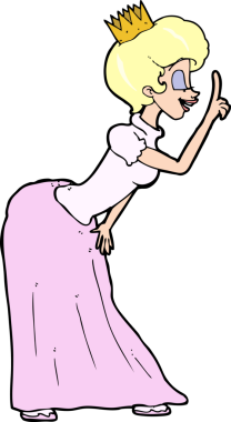 Bir insan tarafından çizilmiş karikatür prensesi