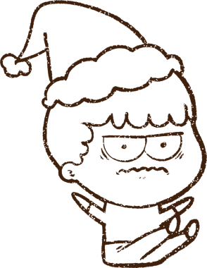 Bir insan tarafından çizilmiş Noel Adamı Kömürü