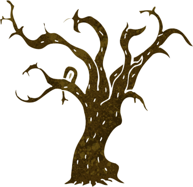 Bir insan tarafından çizilmiş bir kış ağacı.