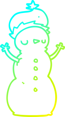 Bir insan tarafından çizilmiş bir kardan adamın soğuk çizgi çizimi