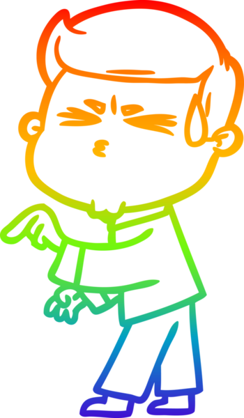 Bir insan tarafından çizilmiş terleyen bir çizgi film karakterinin çizimi.